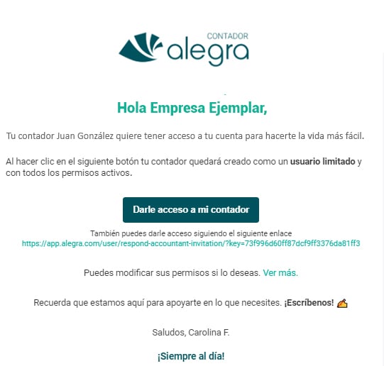 Correo invitación oficial