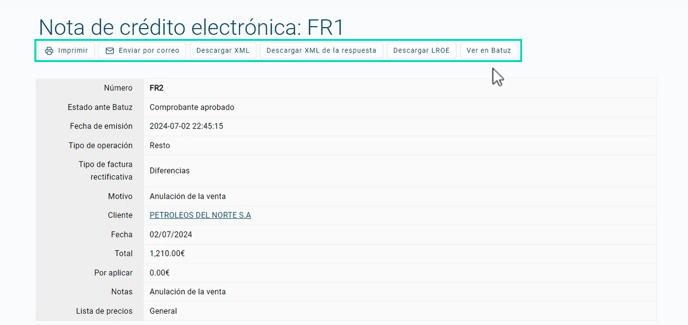 Emitir documento TBAI - ESP - 5