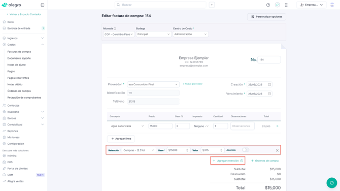 COL_AC_Retencion FC Borrador
