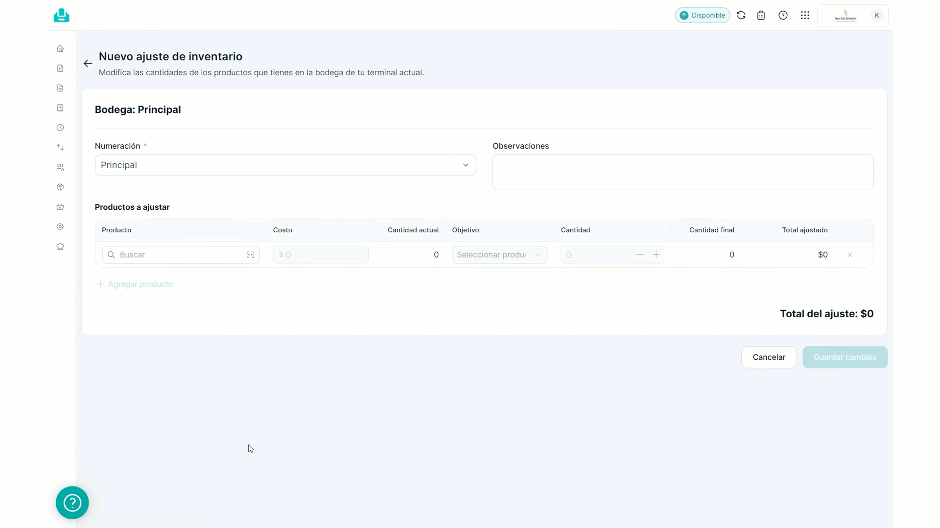 COL_AC_ajuste de inventario CODIGO POS