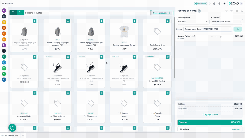 COL_POS_Nueva venta con variante
