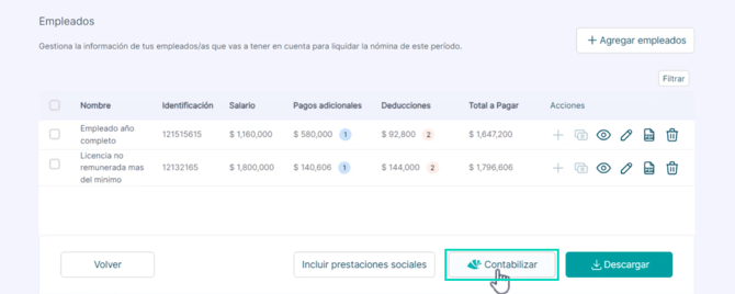 Contabilidad inteligente - COL - Contabilizar nómina