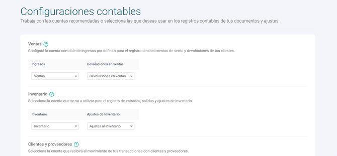 Contabilidad inteligente - DOM - parametrización contable