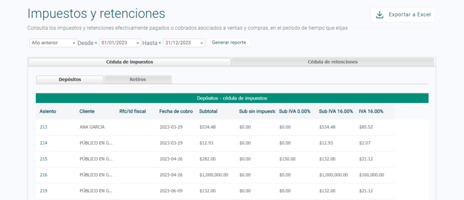 Contabilidad inteligente - MEX - Reporte de imp y ret