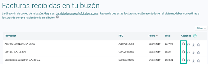 Convertir a factura de compra MEX