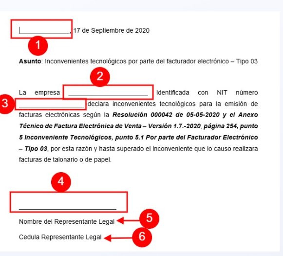 Ejemplo carta contingencia ayuda alegra col