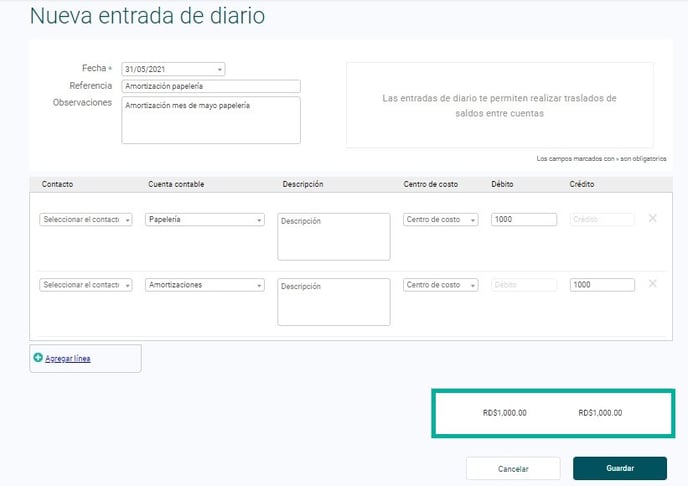 Entrada de diario DOM