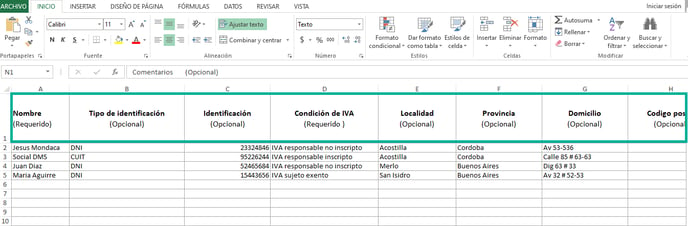 Importar contactos- Excel-ARG