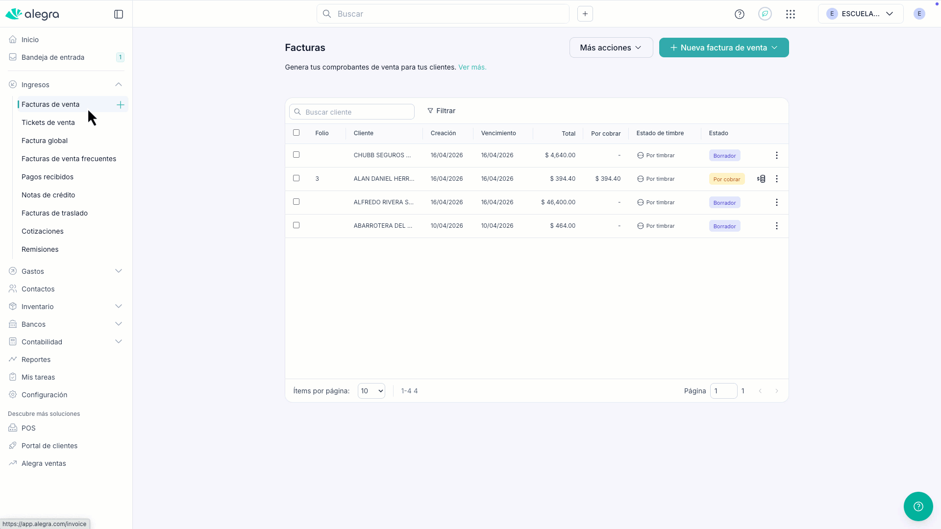 MEX_AC_TImbrar factura en borrador