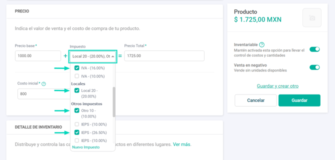 Multiples impuestos MEX - INVE