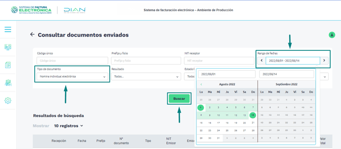 Rangos de fechas DIAN