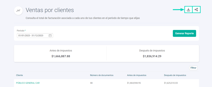 Reporte de ventas por clientes - AC MEX - 1