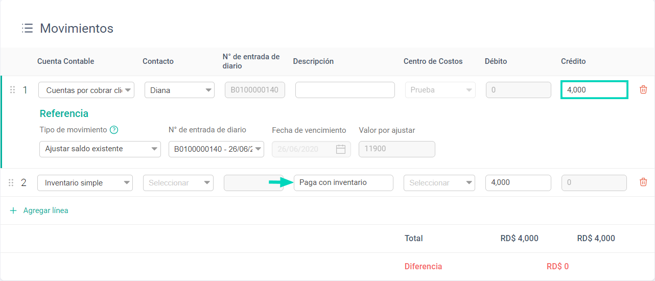 Saldos existentes - DOM - 2.1