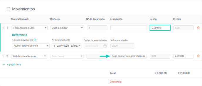 Saldos existentes - ESP - 3