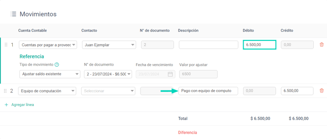 Saldos existentes - INT - 3