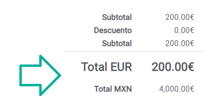 Total de factura Alegra México