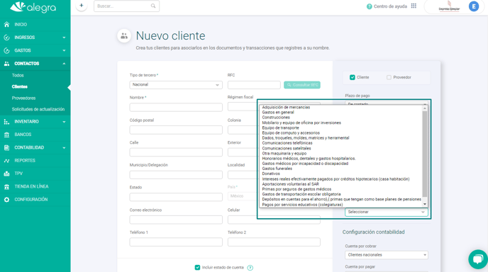 USO CFDI contactos