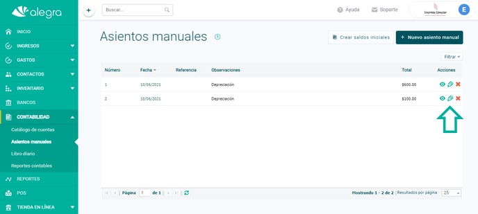 gestión asientos manuales ayuda alegra