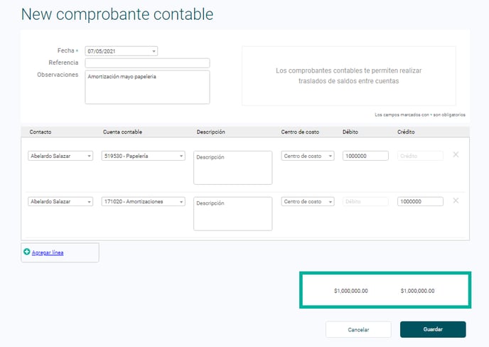 nuevo comprobante contable ayuda alegra