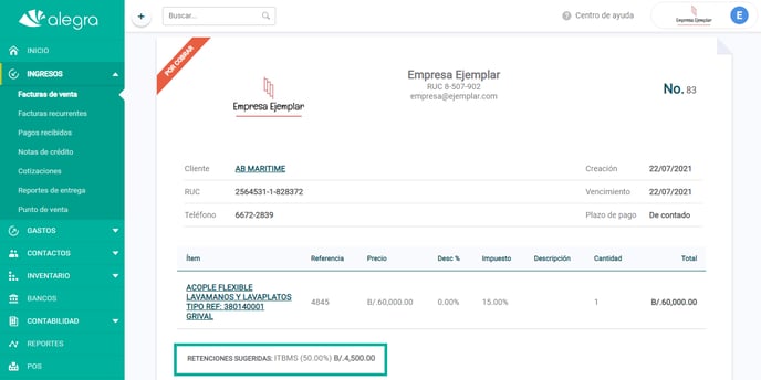 retención fv reporte impuestos ayuda alegra