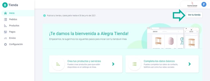 Preview de Alegra tienda