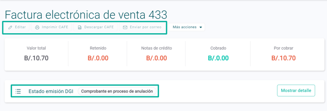 Comprobante en proceso de aceptacion