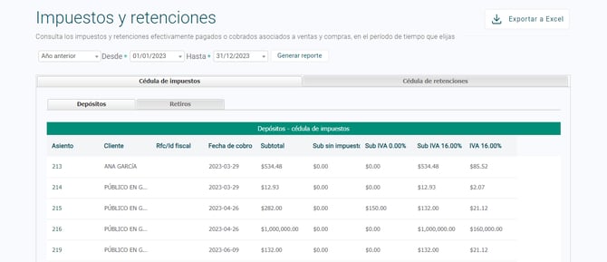 Contabilidad inteligente - MEX - Reporte de imp y ret