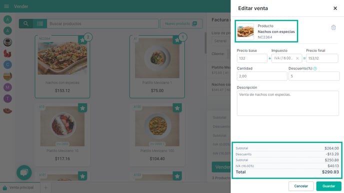 Edición de productos en Alegra POS