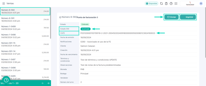Estado de emisión - POS PAN - 4