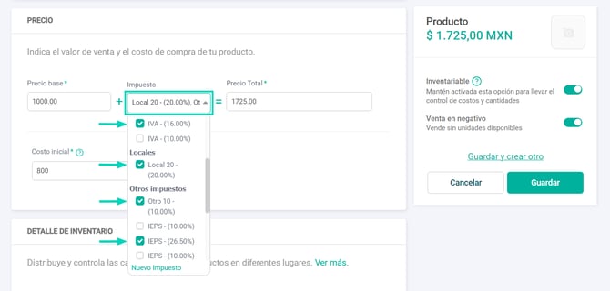 Multiples impuestos MEX - INVE