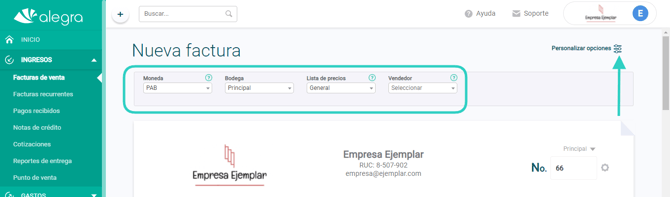 Personalizar opc FV PAN