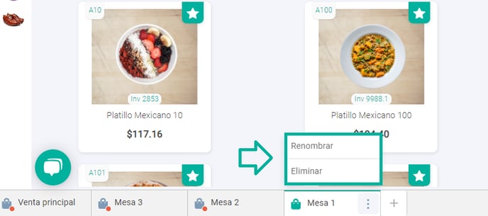 Renombrar o eliminar venta pendiente en el TPV