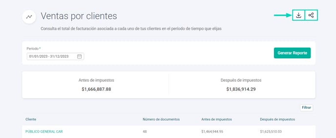 Reporte de ventas por clientes - AC MEX - 1