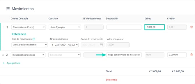Saldos existentes - ESP - 3