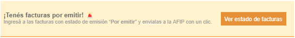 notificacion facturas por emitir pos ARG