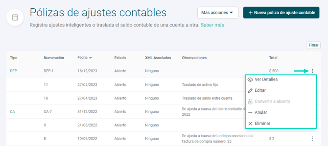 Realiza pólizas de ajuste - MEX - 2