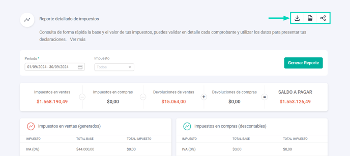 Reporte detallado de impuestos - AC COL - 3