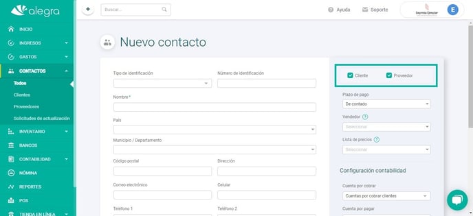 crear contacto