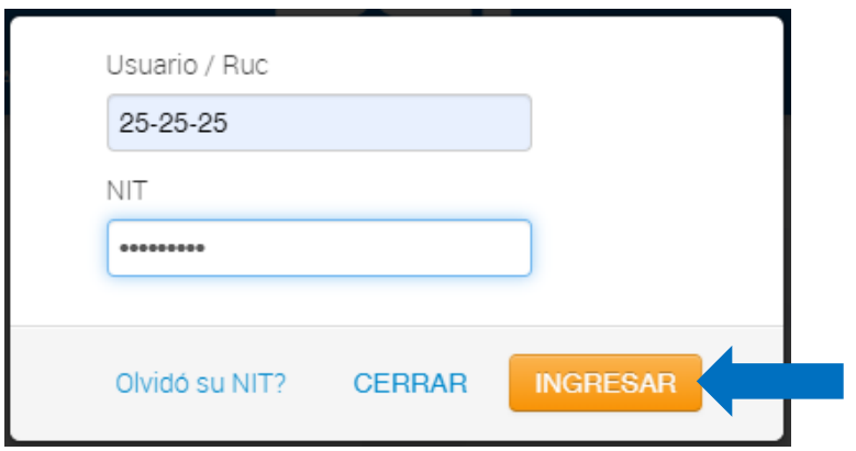 Formulario de sesión RUC