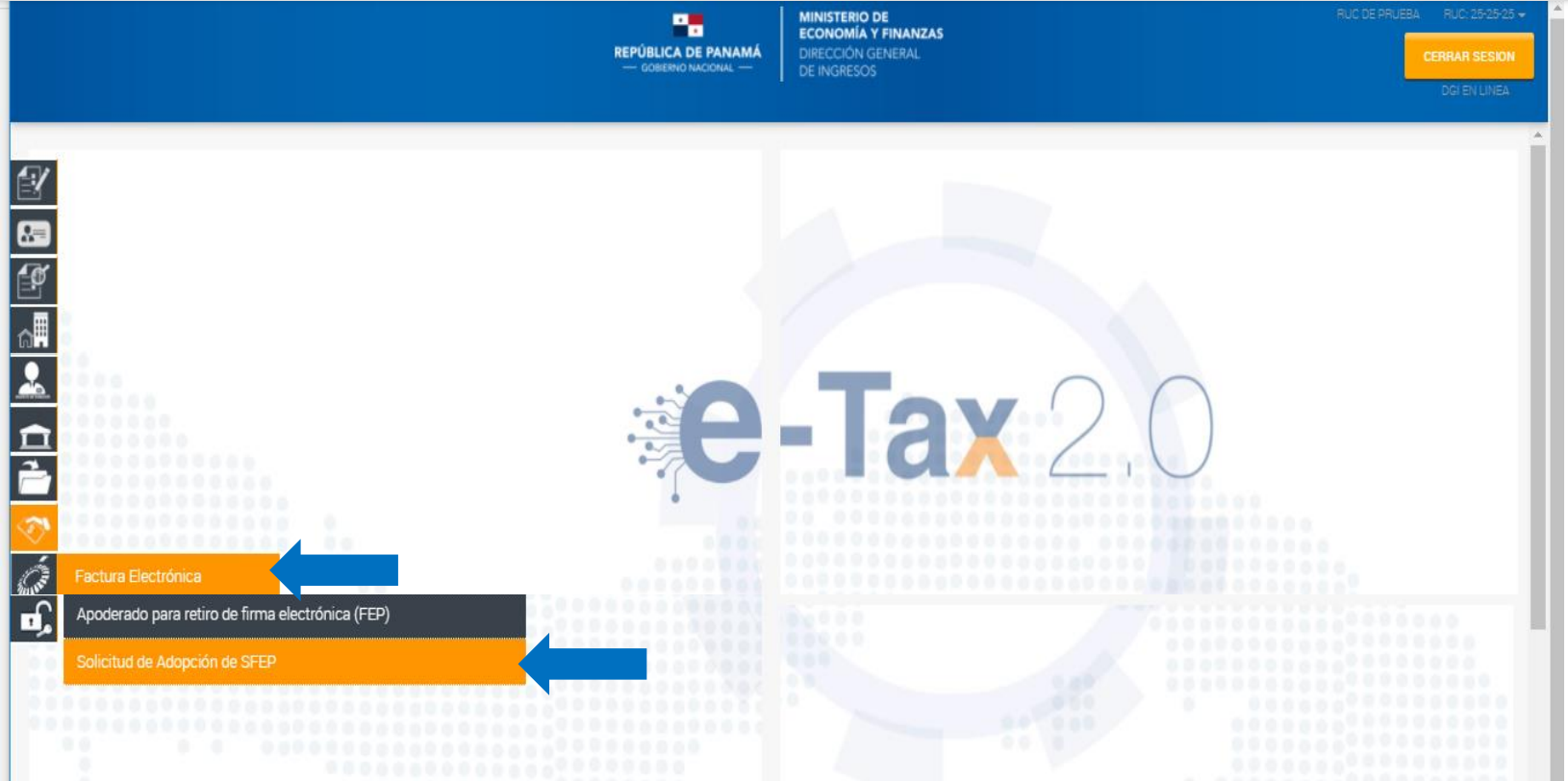 Sistema E-Tax Adopción SFEP